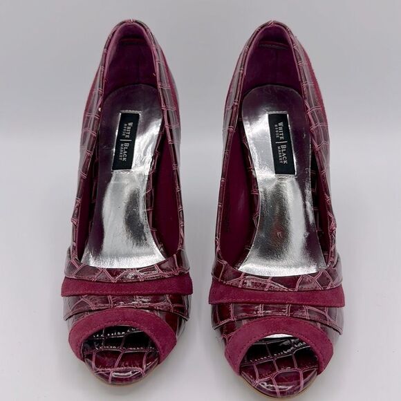 WHBM Size 6M Shoes Heels Pumps Shoes Maddox Faux Alligator - Picture 3 of 15